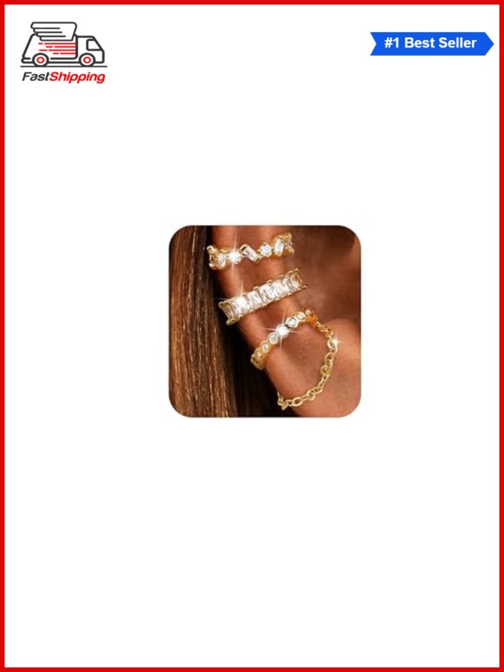 ✨ 14K Gold Plated Brass Cubic Zirconia Ear Cuffs Non-Piercing Clip On Cartilage